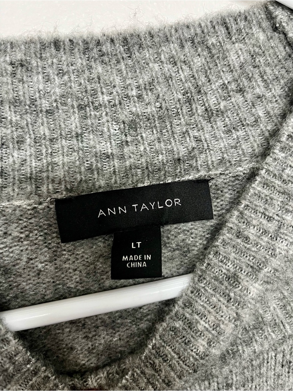 Ann Taylor Tall Grey Pearl-Embellished Knit Dress - Picture 2 of 5
